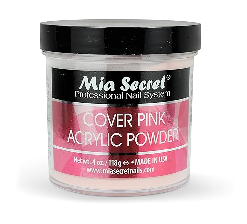 Mia Secret Cover - Polvo de uñas acrílico rosa de 4 onzas