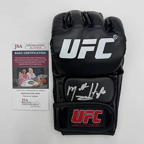 Guante de lucha negro JSA COA Auto de Matt Hughes UFC MMA con Autógrafo