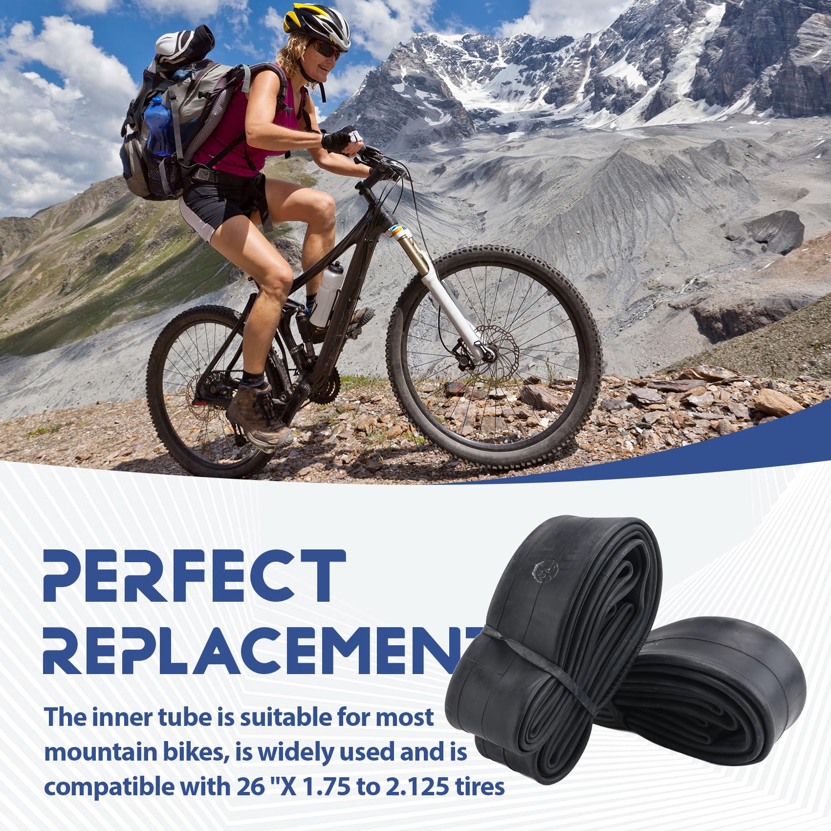 2x Tubo Bici 26 Pollici 60-559 Continental SV 60mm Sclaverand - Foto 3