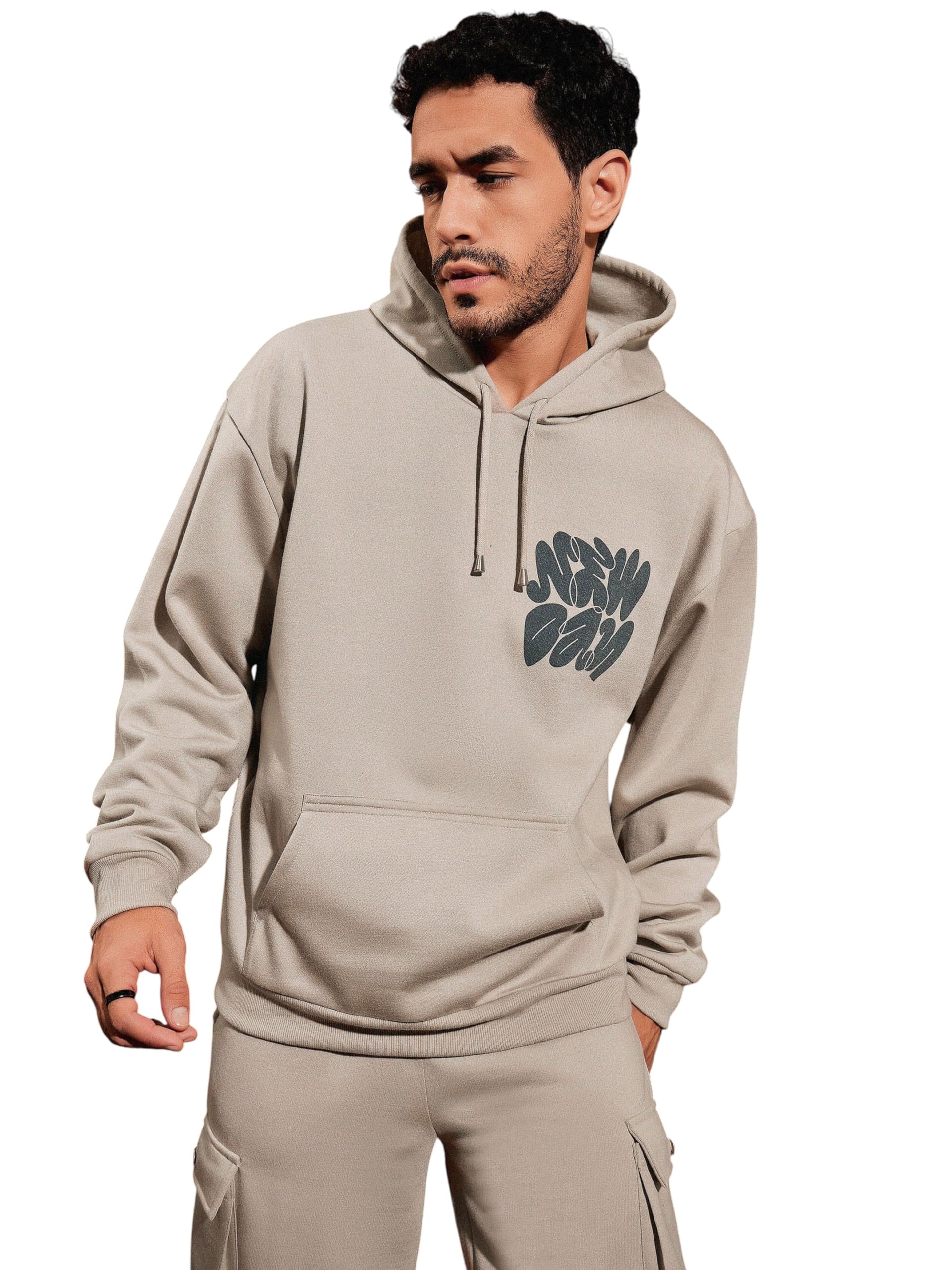 SASSAFRAS Men Getting Old Oversized Hoodie in neutral