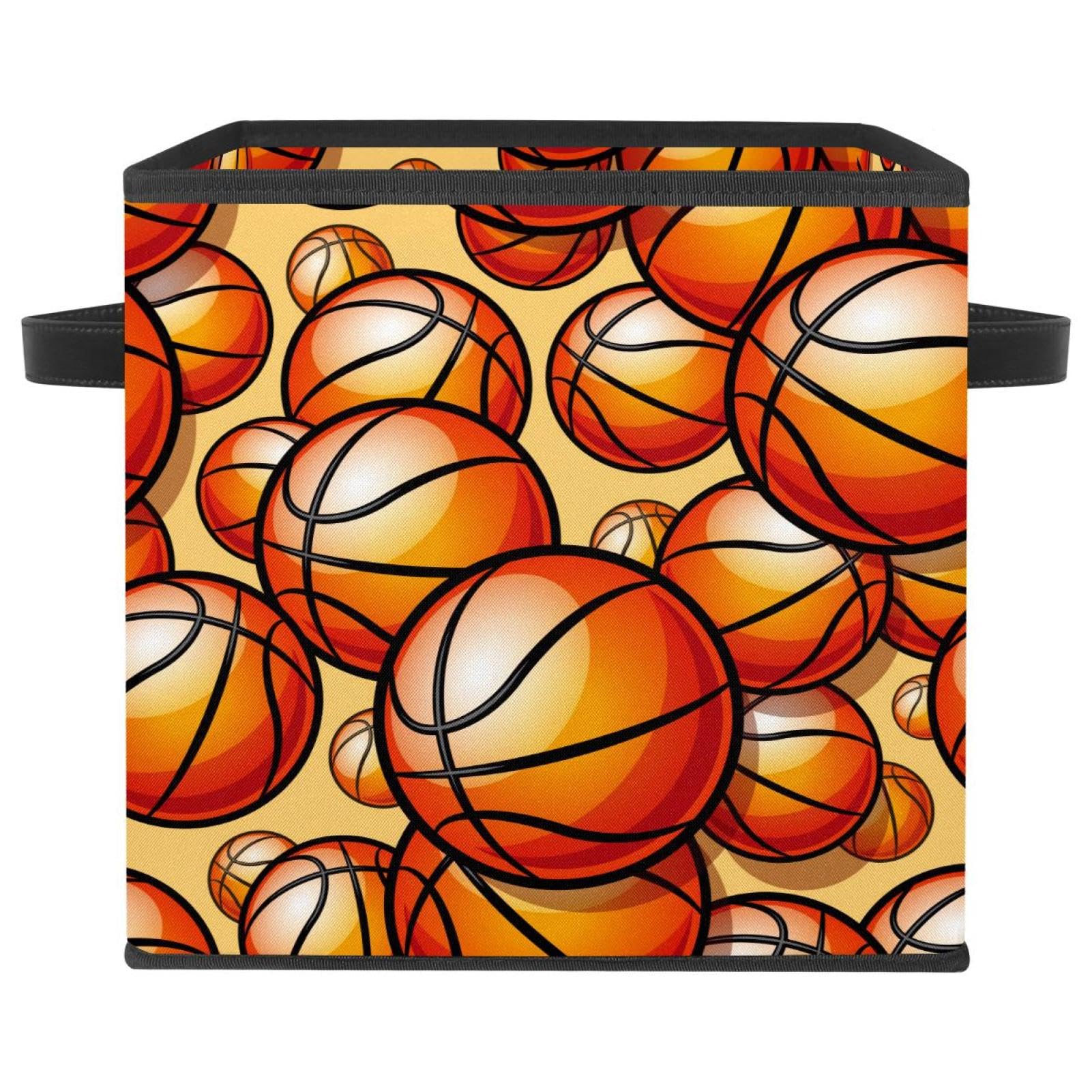 Boîte de rangement pliable pour jouets et vêtements avec motif basket sport
