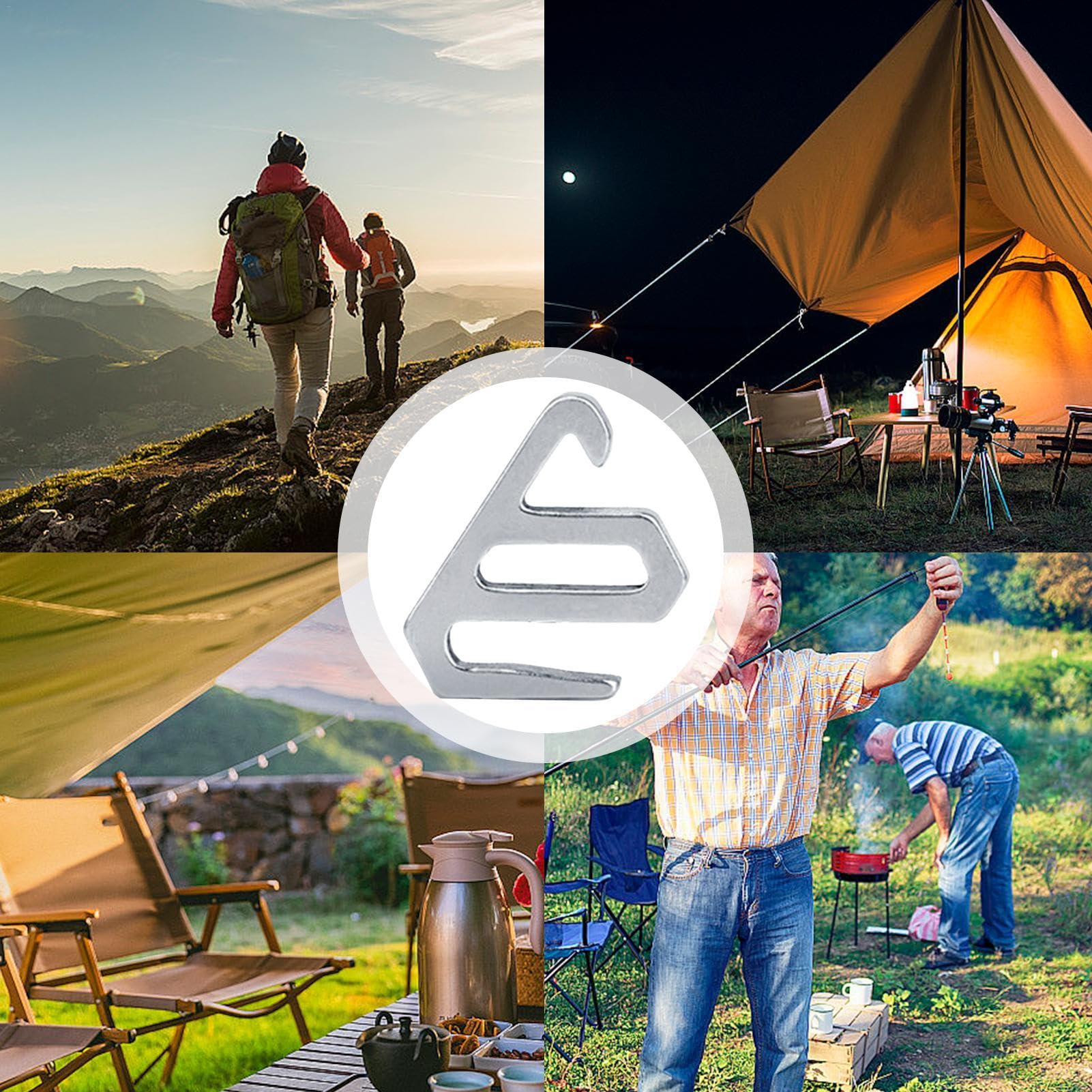 Multifunctionele campinghaak Hoge druksterkte roestvrijstalen