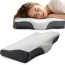 Travesseiro Cervical Ortopédico,almofada de pescoço,Travesseiro Ergonômico,Anti ácaro, anti fungo e anti bactéria Viscoelástico,55cm x 35cm