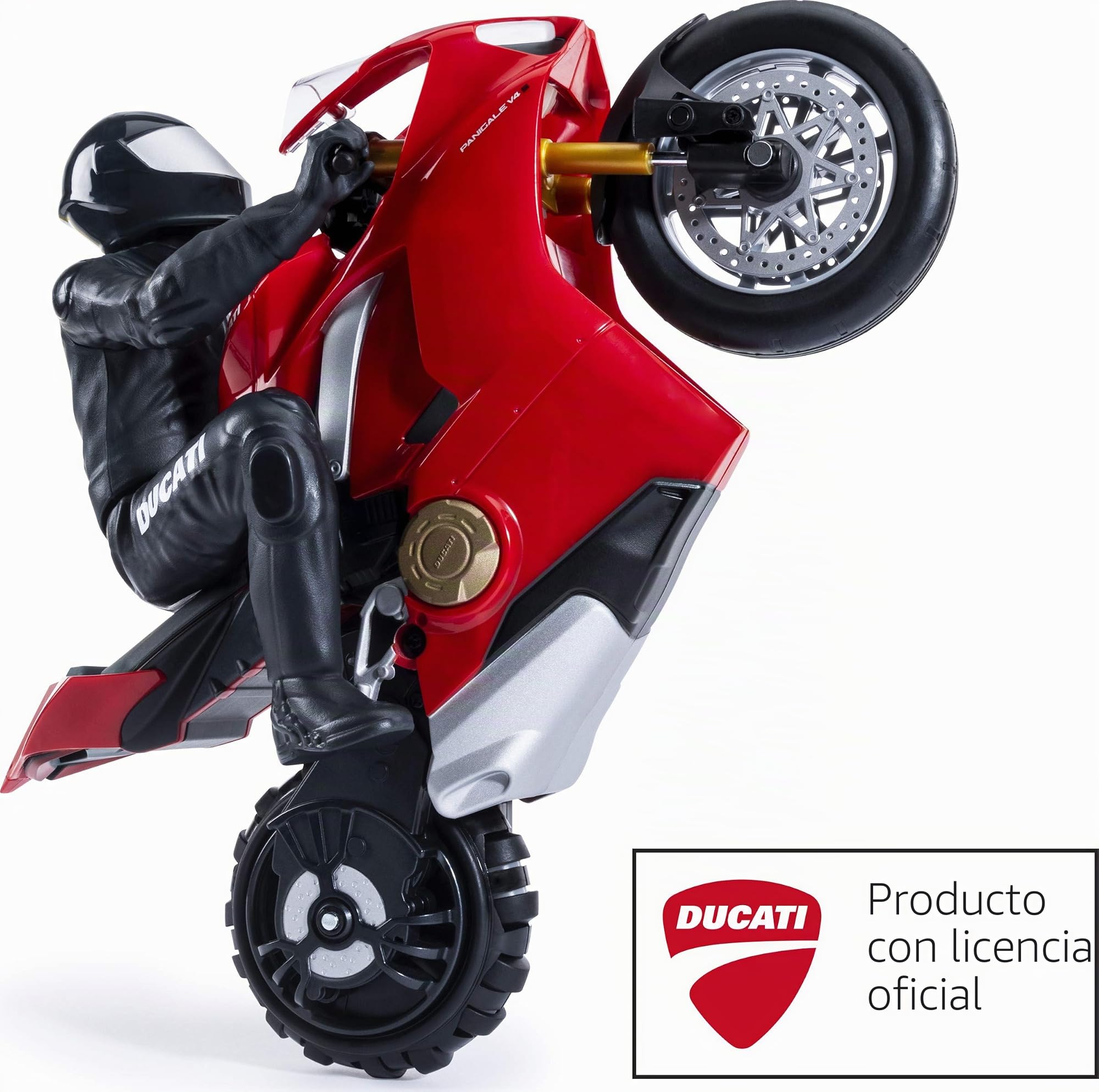 Spin Master Upriser Ducati Panigale V4 S, Moto Radiocontrol En Escala 1:6, Alcanza 20 km/H