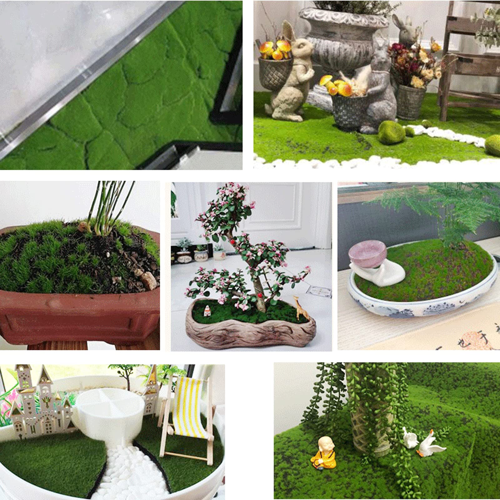 Künstliche Moosmatte, Kunstmoos Rasenteppich, Kunstrasen Matte, Teppich Gefälschte Moos für Hausgarten, Terrasse, DIY Deko, Terrasse,Greenmoss