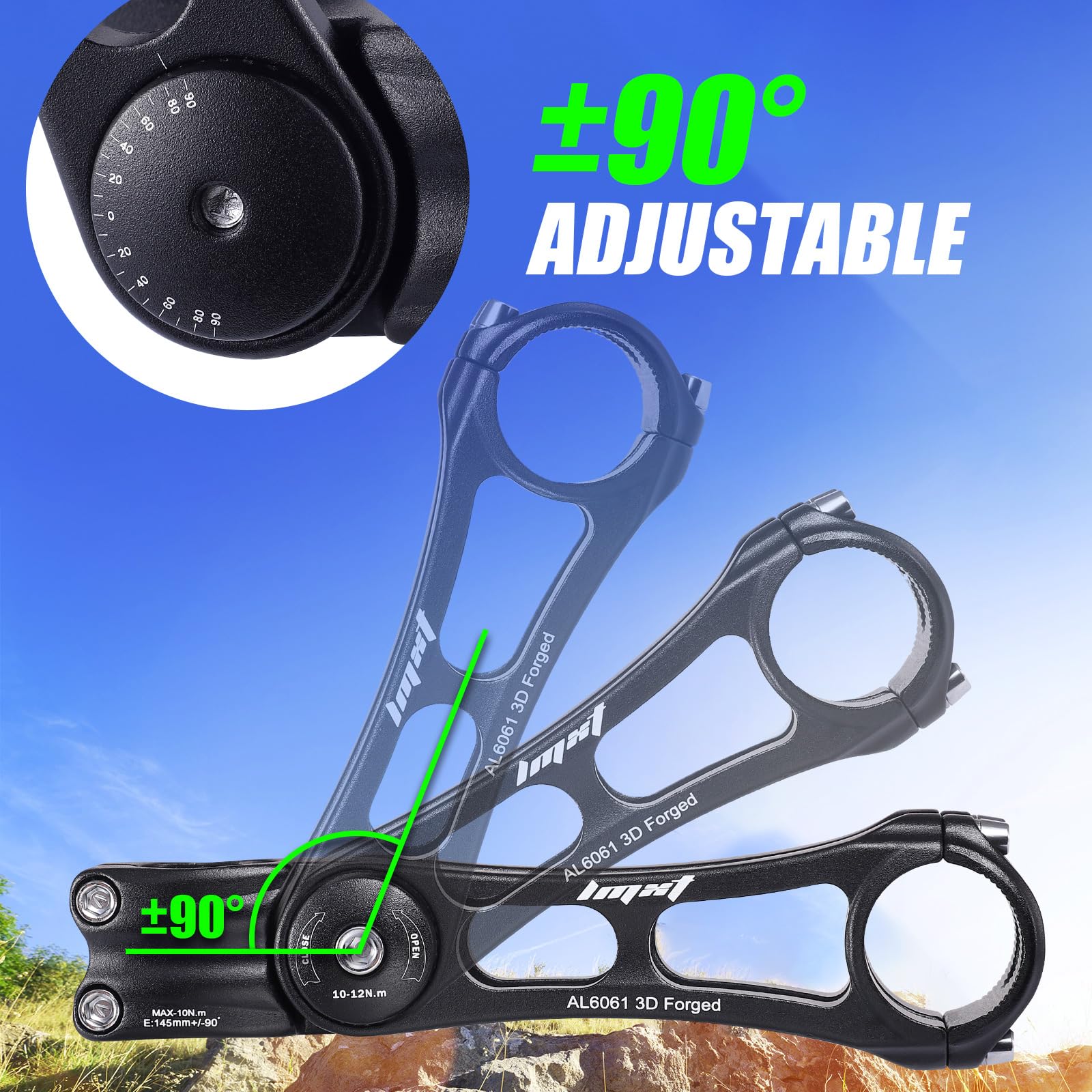 Snapklik.com : Bike Stem Riser & Adjustable MTB Bicycle Stem, Universal ...
