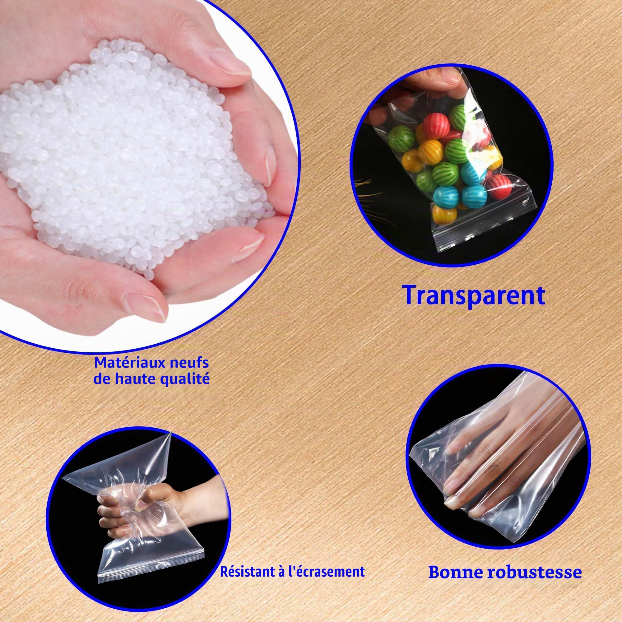 350mmX450mm Sachets Plastique Transparents Refermables Grand Sac De À Fermeture Épaissir 160µm Sac Scellé, Sac De Rangement, Convient Pour Le Stockage De Vêtements Et De Collations 100pièce