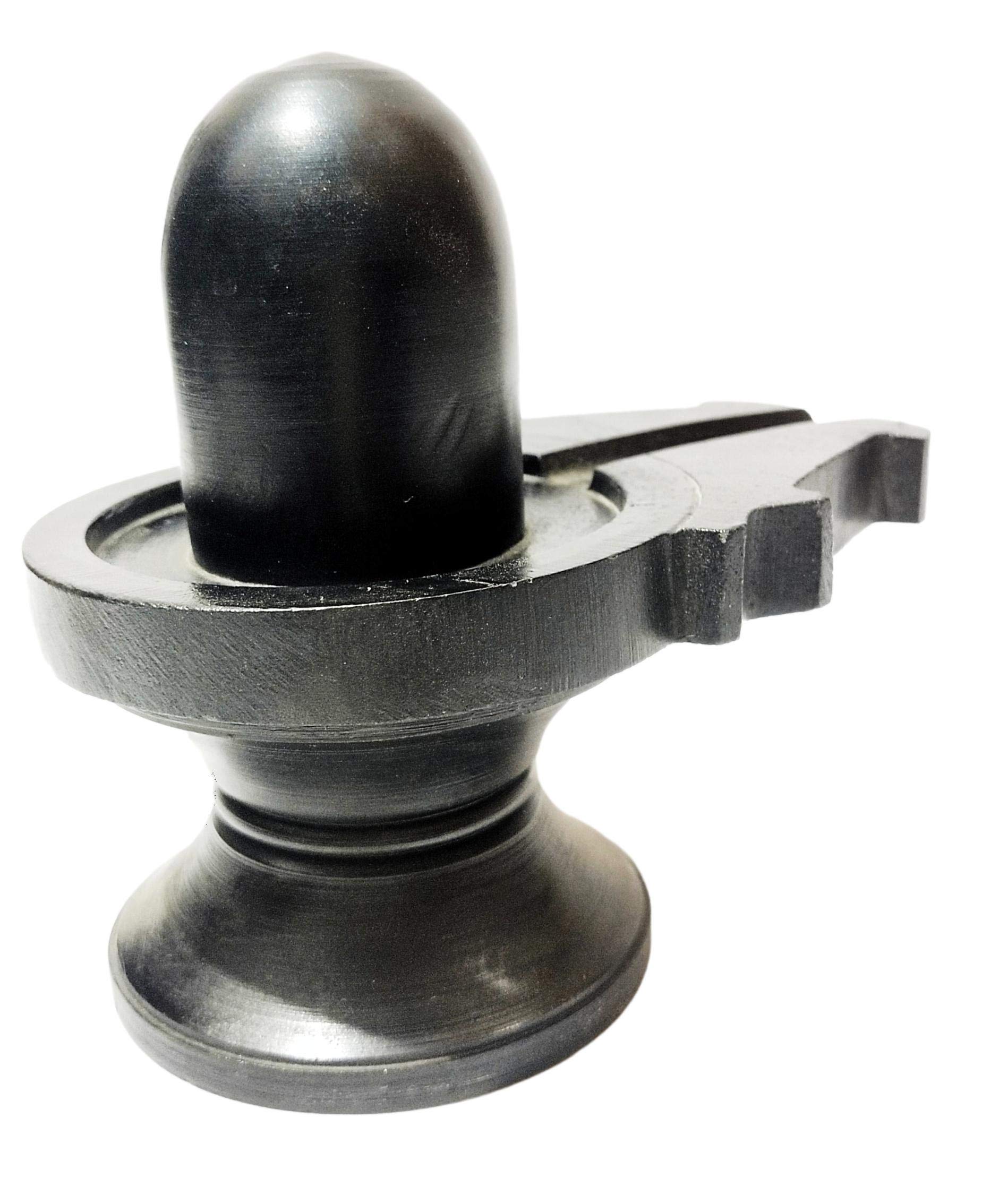 athizayStone shivling- 6 cm -Black - Compact Idol for Pooja, Car Dashboard, Gifting