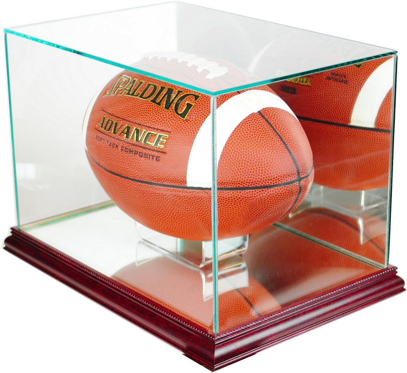Perfect Cases Rectangle Football Display Case with Real Wood Moulding and Real UV Protected Glass (Cherry)