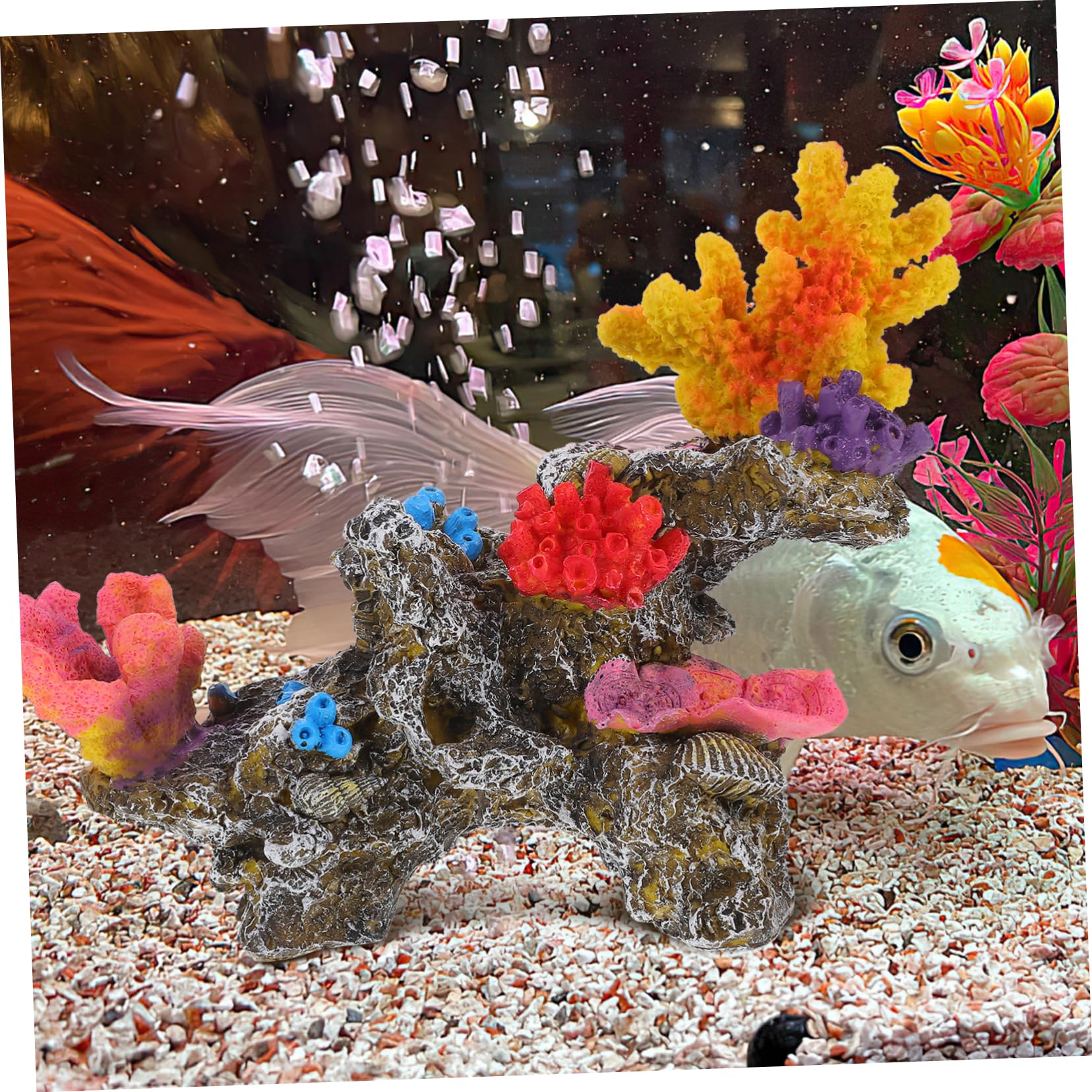 BESPORTBLE 2St künstliches Korallenfischbecken Korallenriff Dekorationen für Aquarien Aquarium Dekoration aquariumdeko Korallen für Süßwasseraquarien Fischzubehör für Aquarienmedium PVC