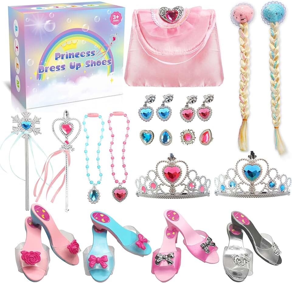 girls play dress up shoes