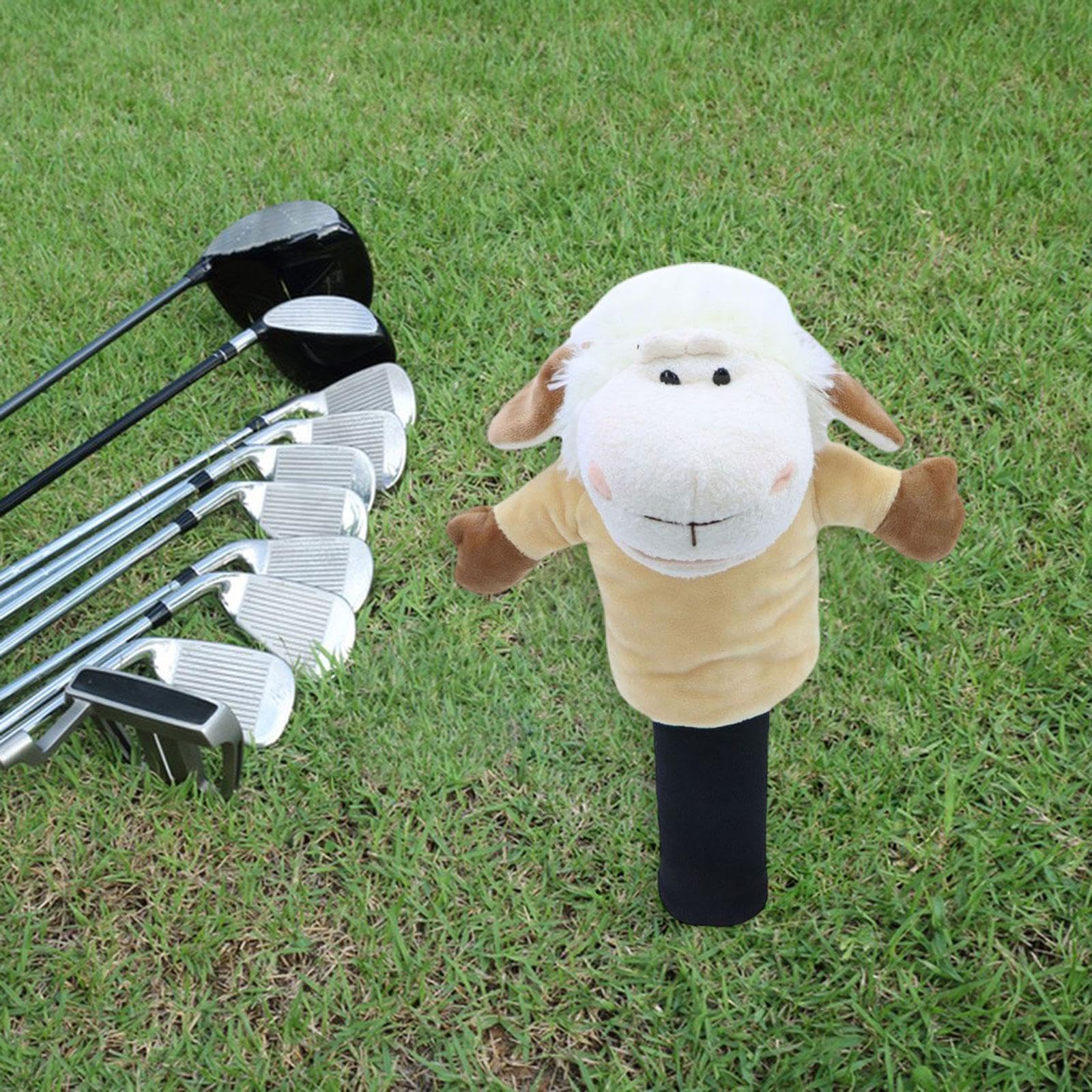 LOVIVER Couvre-tête de Pilote de Bois de Golf Couvre-tête de Club de Golf en Forme d'agneau Protecteur Anti-Rayures Belle Protection Transport Protéger Cadeau