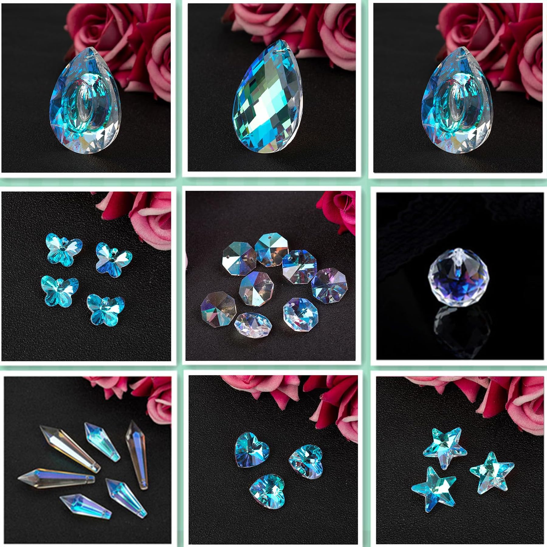 VEEKAY 355 Pieces Sun Catcher Crystal Craft Set, DIY Sun Catcher Window Decoration, Suncatcher Wind Chime Crafts - Image 4