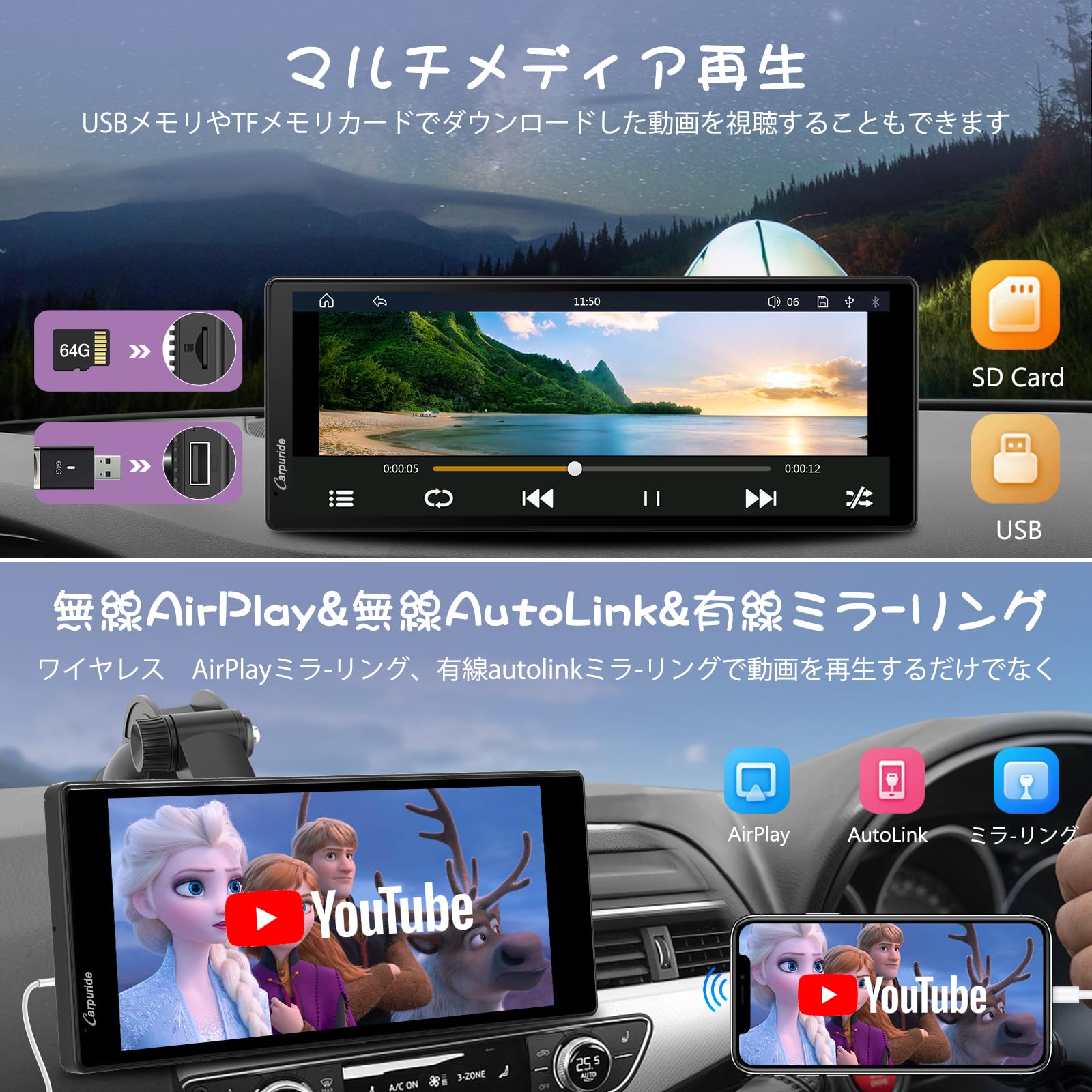 Amazon.co.jp: アンドロイドナビ Carpuride スマートモニター