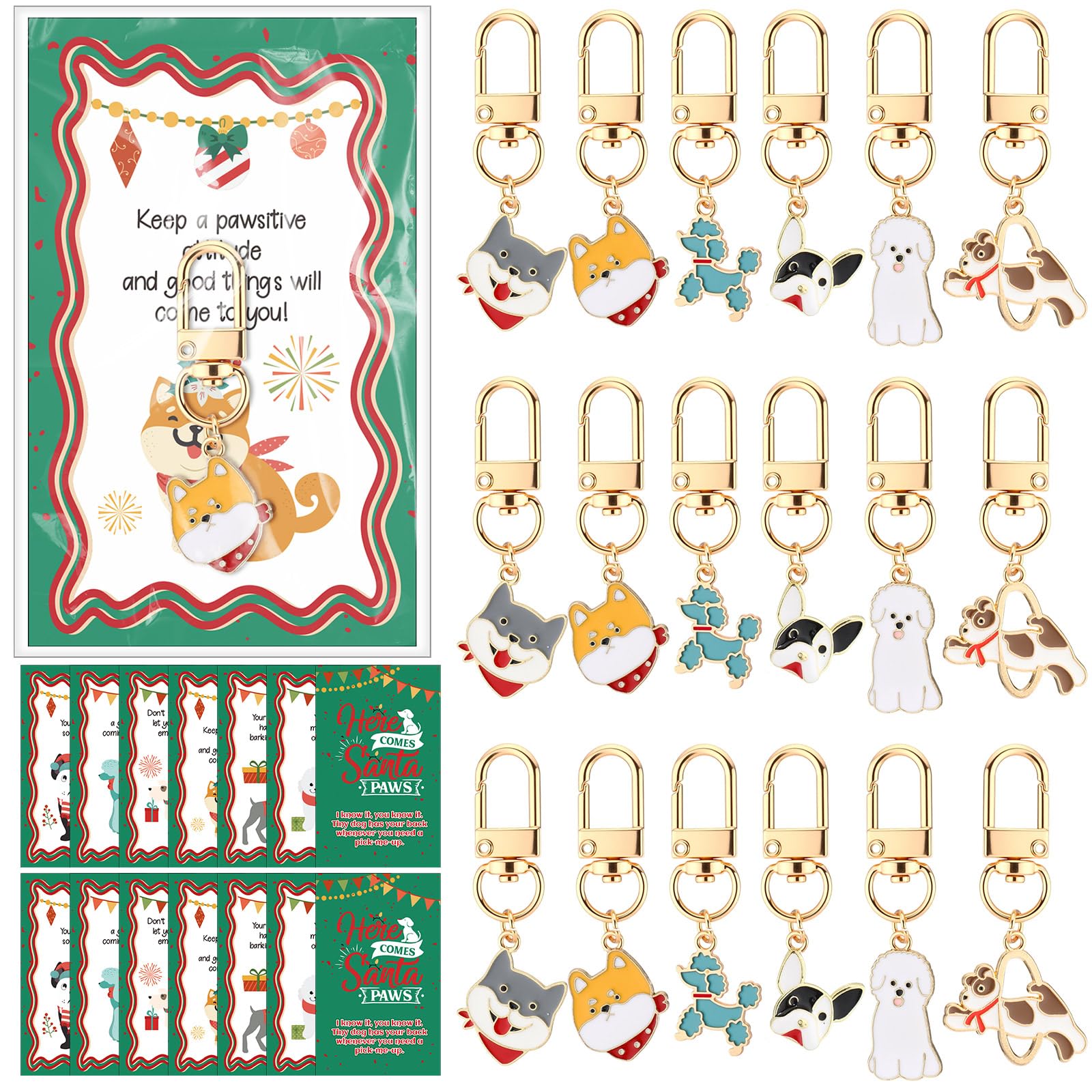 Porte-clés pattes de Père Noël durables, lot de 24 cadeaux de table soignés