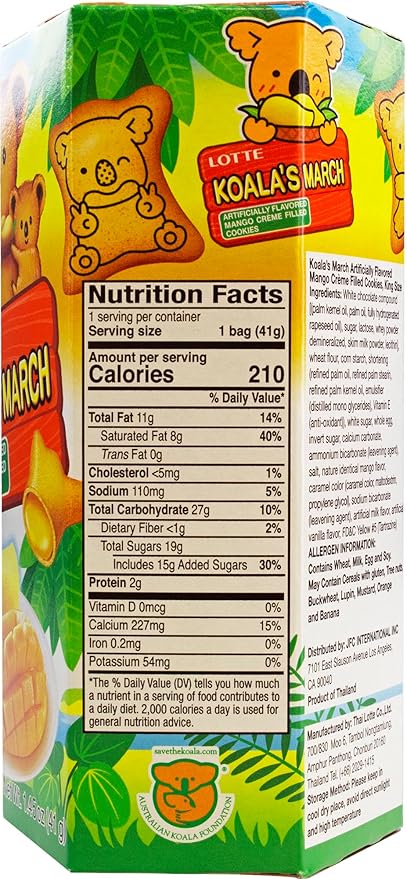 Lotte Koala's March Galleta con Crema de Mango 1.45 oz Pack de 6 miniatura 2