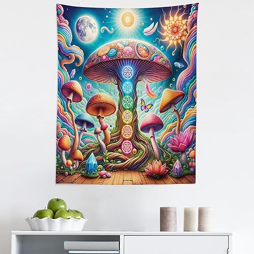 Miniatura 155 de Ambesonne Tapiz de fiesta de los años 70, caja retro en arte pop, música de baile, composición colorida impresa, para colgar en la pared para