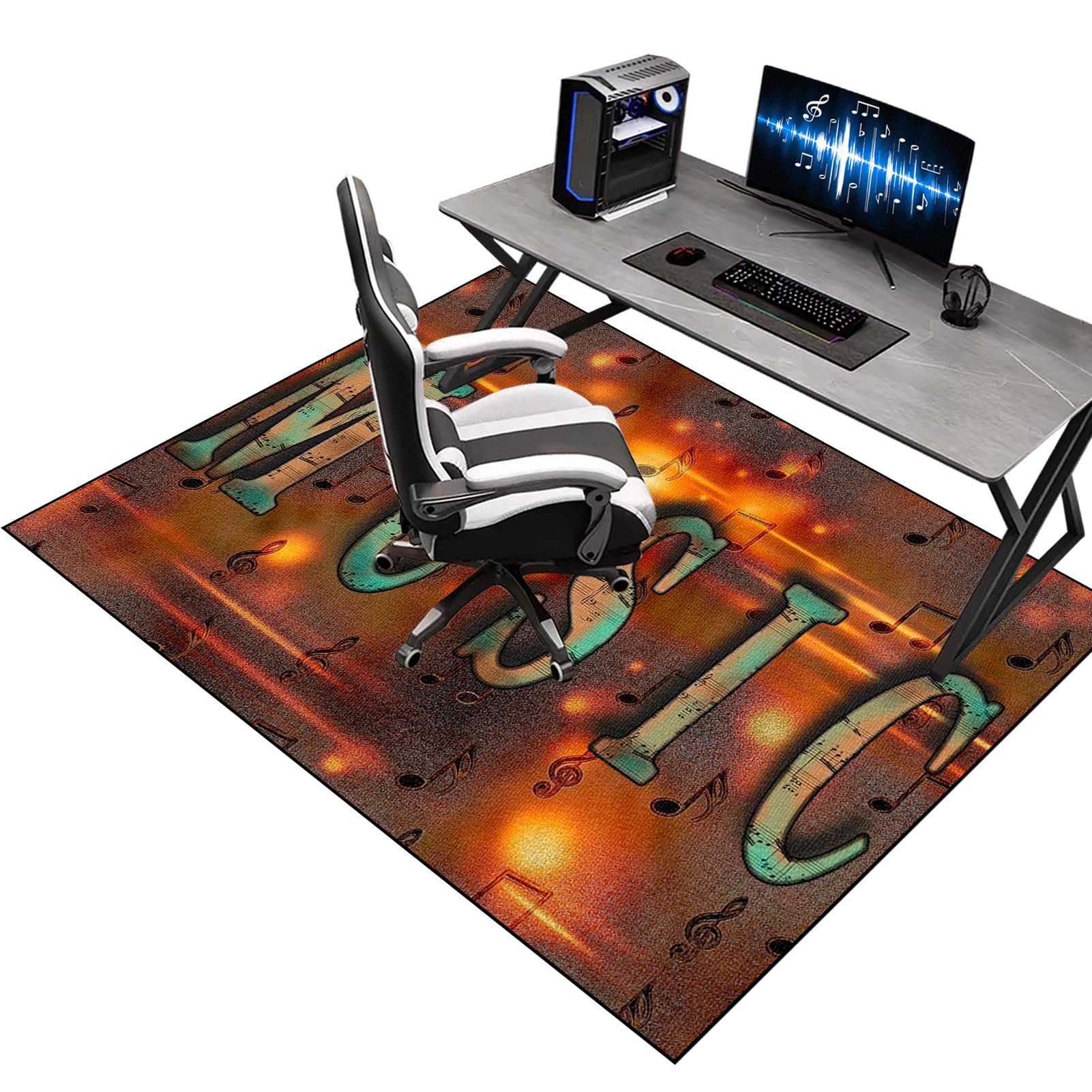 Kqiejuy Colorb0070 Heavy Duty Office Gaming Chair Mats For Carpeted And Hardwood Floor, Office Chair Mat For Carpet, Floor Protectors For Rolling Chairs, Desk Chair Mat For Carpeted Floors, Protector Rug 120 X 150 Cm