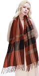 RIIQIICHY Scarf for Women Fall Winter Scarf and Wraps Big Grid Warm Shawl for Cold Weather