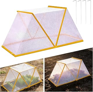 Blueshyhall Garten Frühbeet Mini Gewächshaus, Pflanzen Frühbeet Abdeckung Klein Hochbeet Balkon, Pflanzenschutzhaube Faltbar Tragbar, Pflanzentunnelbögen für Pflanzreihen Gartenbeet (80 x 34 x 35 cm)