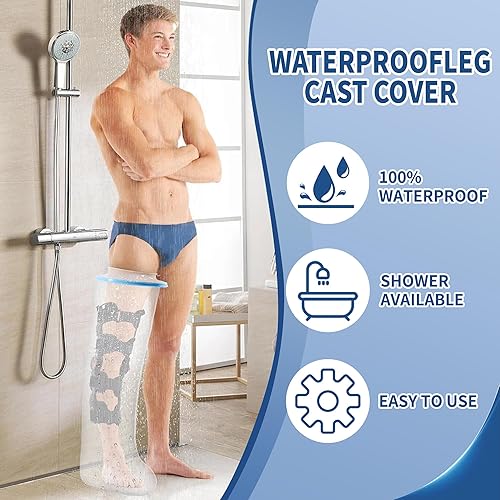 Miniatura 7 de KT2105-EL - Protector impermeable para piernas para ducha, protección completa hermética para piernas rotas, cirugía de reemplazo de rodilla,