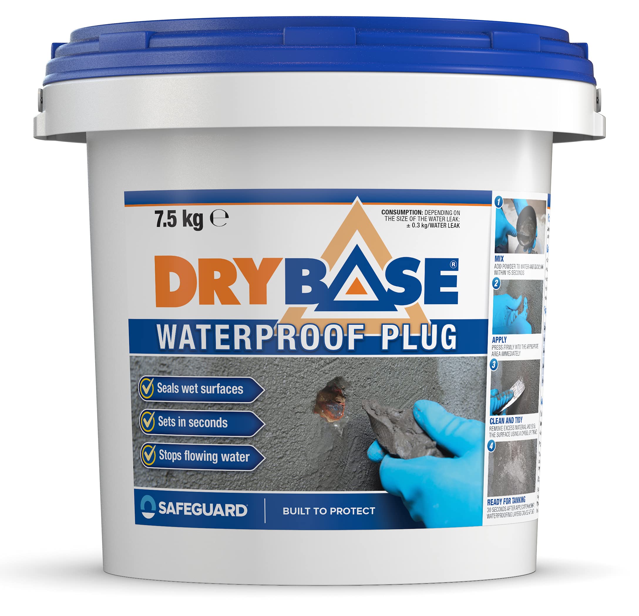 Drybase Plug 7.5 Kg plugging compound - Stop Water Leaks in just 30 seconds — image 1