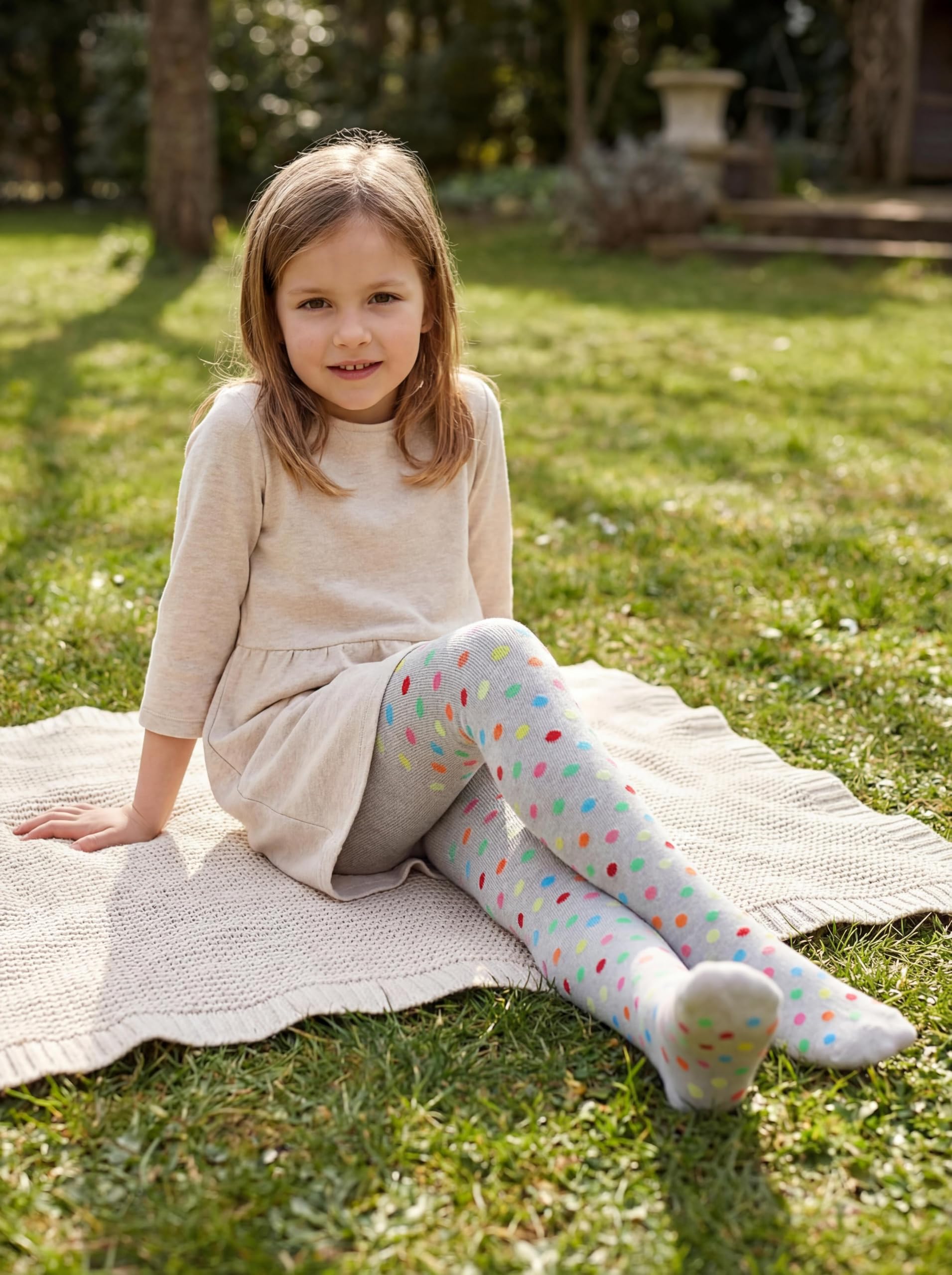 TupTam Strumpfhose Mädchen Bunt Gemustert 6er Pack – Warme Strickstrumpfhosen für Herbst und Winter