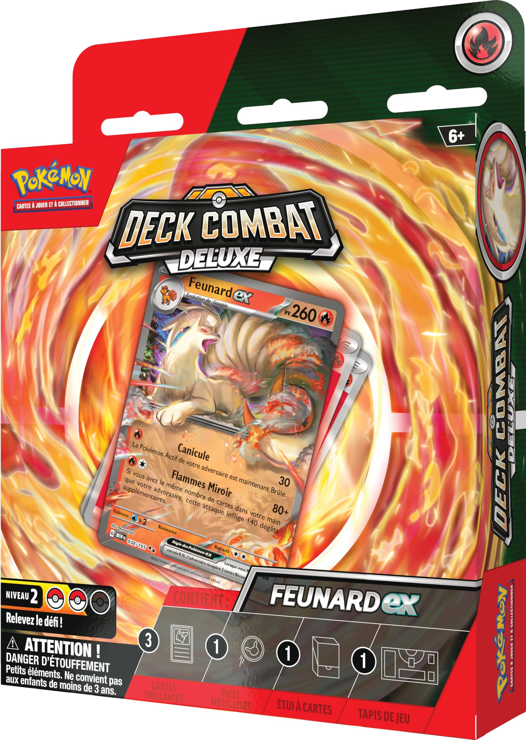 Pokémon: Deck Combat Deluxe – Feunard-ex du JCC Pokémon (Deck de 60 Cartes prêt à l’Emploi et Accessoires)