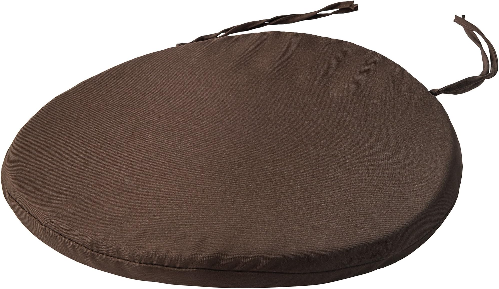Round Bistro Circular Chair Cushion With Ties Seat Pads For Dining Chairs Kitchen Garden Italian Fabric Removable Cover Indoor Outdoor Seat Pad Cushions Living Room Patio Office Shop BROWN