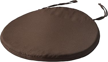 Round Bistro Circular Chair Cushion With Ties Seat Pads For Dining Chairs Kitchen Garden Italian Fabric Removable Cover Indoor Outdoor Seat Pad Cushions Living Room Patio Office Shop BROWN