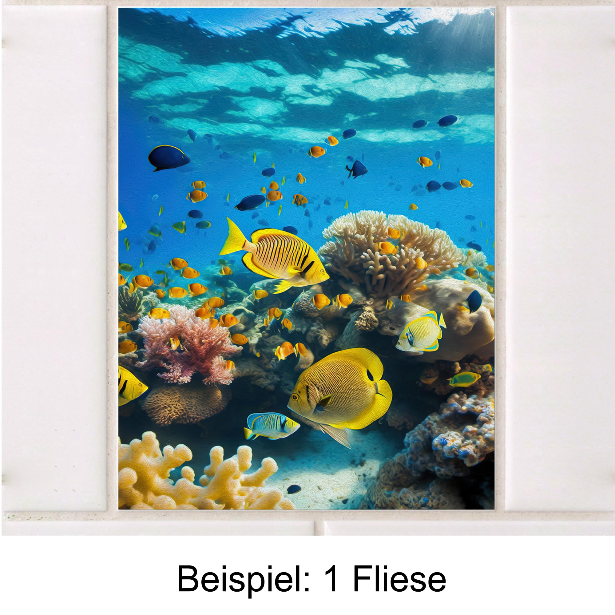 GRAZDesign Fliesenaufkleber Bad Unterwasser Fische, Fliesenbilder selbstklebend - 15x20cm / 40 Stück