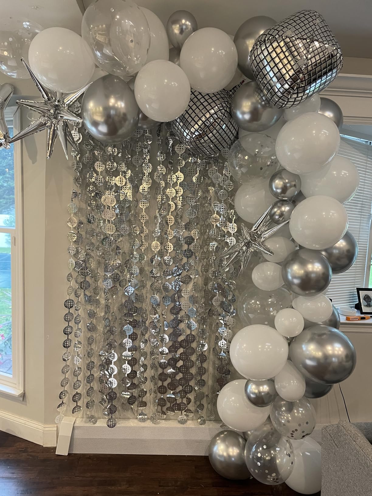 Amazon.com: Silver Happy Birthday Party Decorations Set - 86pcs Disco ...