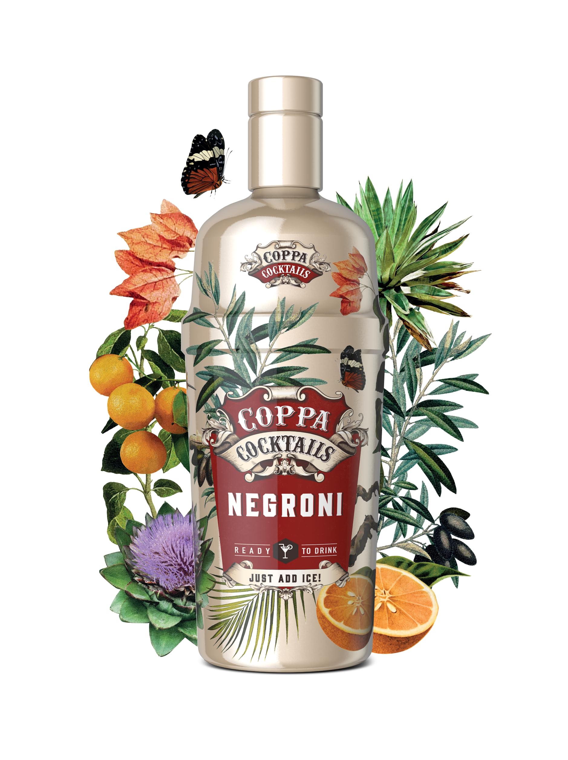 Coppa Cocktails Ready-to-Drink Negroni | Easy Premium Pre-Mixed | Just Add Ice | 14.9% ABV | 70cl