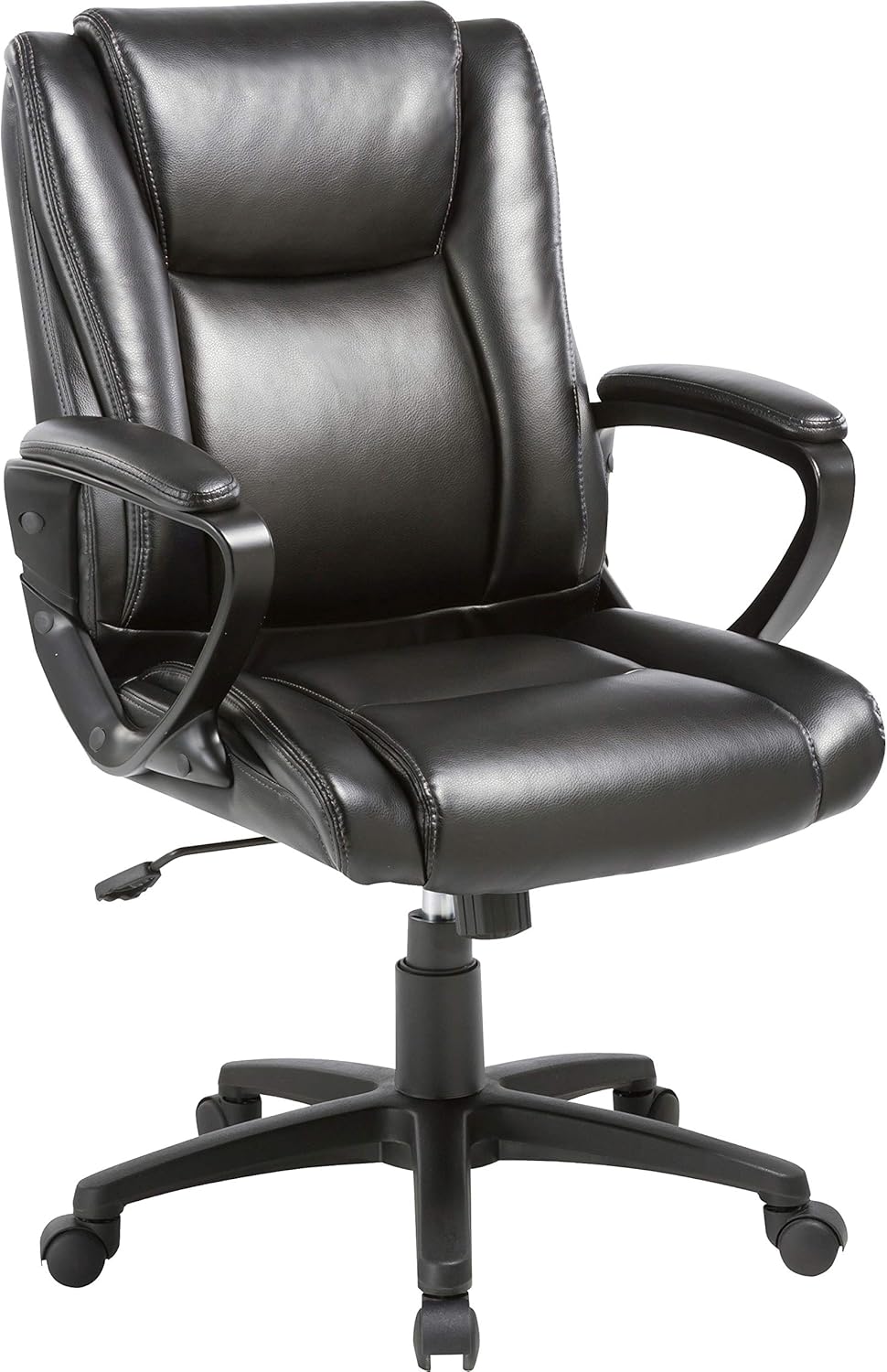 Soho High-Back Executive Swivel Chair in Black Leather