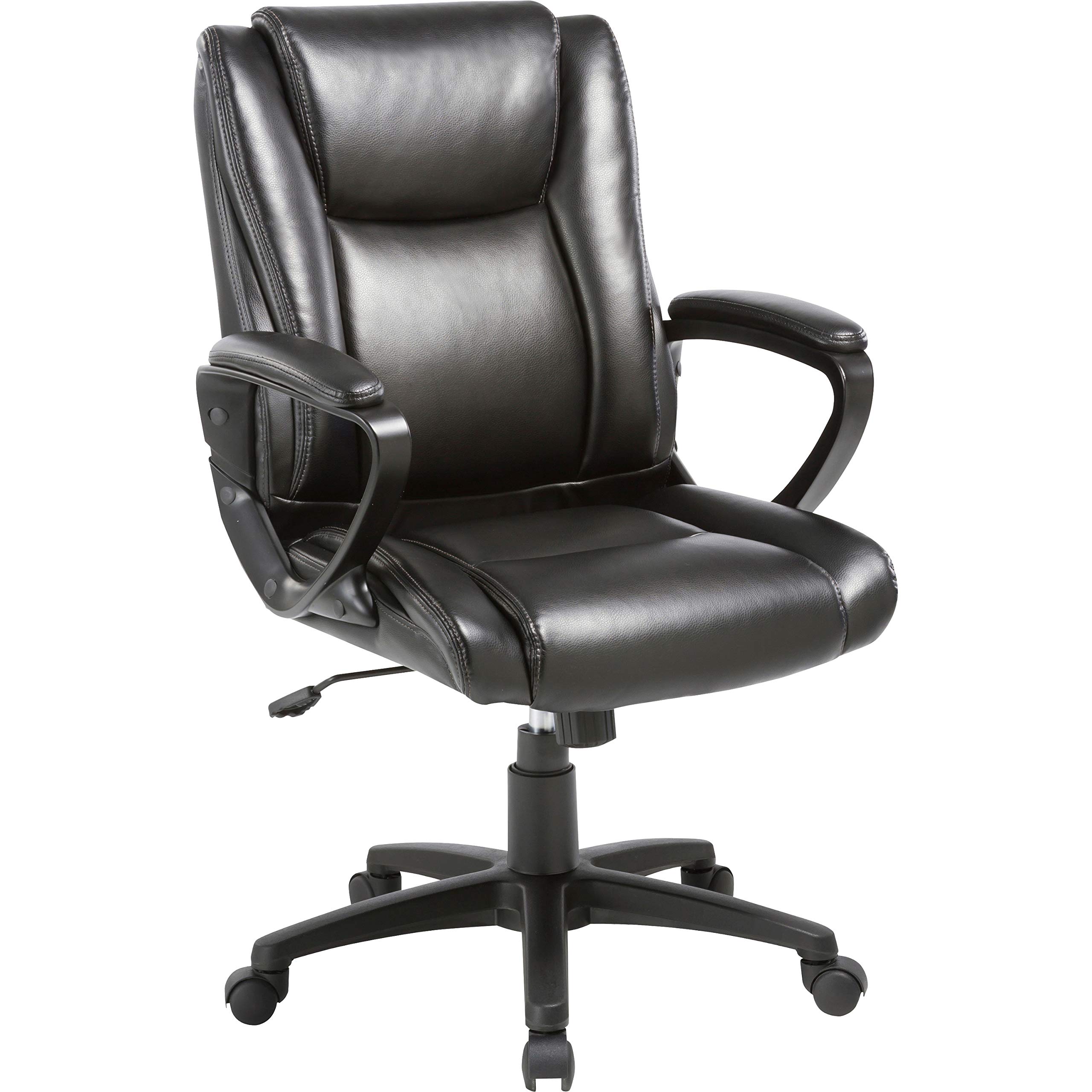 Lorell Soho High-Back Black Leather Chair