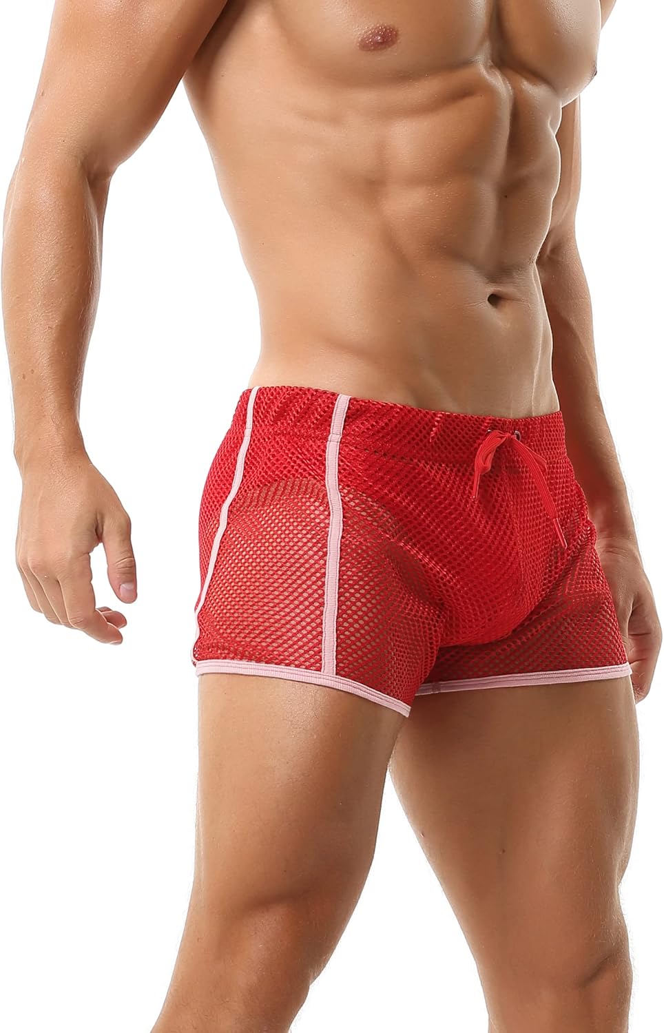 AIEOE Men’s Mesh Boxer Shorts Fishnet Lounge Hollow Underwear Trunks Sexy Loose See Through Boxer Briefs Bottom - Image 3