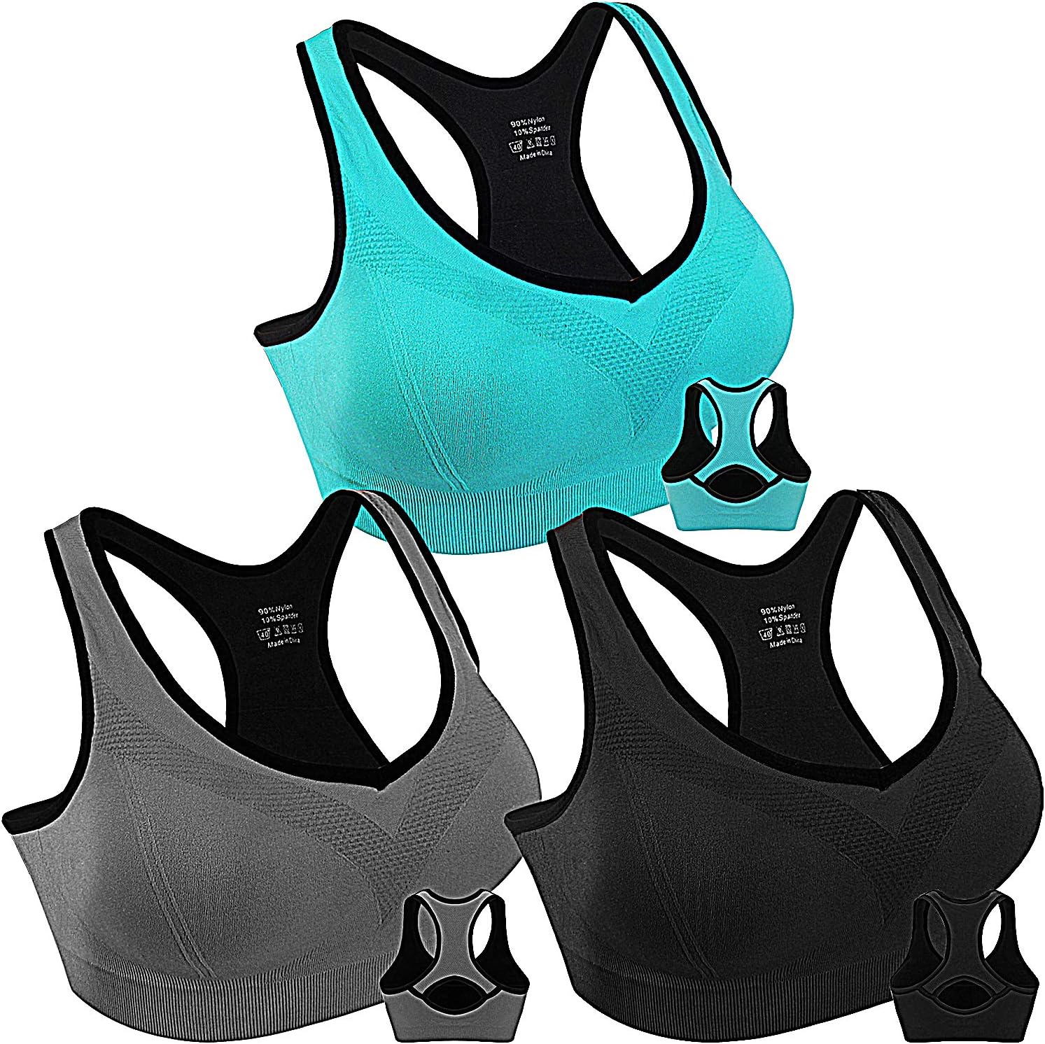 Women Racerback Sports Bras for Women High Impact Workout Yoga Gym Fitness Bra