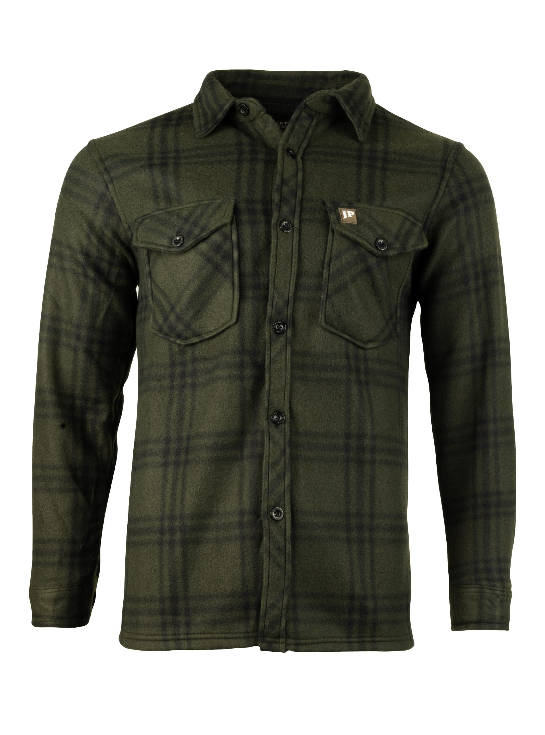 Jack Pyke Camisa de forro polar de manga larga a cuadros verdes