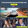 كاميرا Coverzone MINI ذات العدسة المزدوجة WiFi GPS Dash - كاميرا أمامية بدقة 4K وكاميرا خلفية بدقة 1080 بكسل، رؤية ليلية، وضع ركن السيارة، عدسة واسعة الزاوية، تسجيل دوري، دعم بطاقة SD بسعة 128 جيجابايت (غير متضمنة) M6