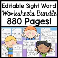 Editable Sight Word Worksheets {4 Sets of Worksheets!} {880 Sight Word Practice Pages!}
