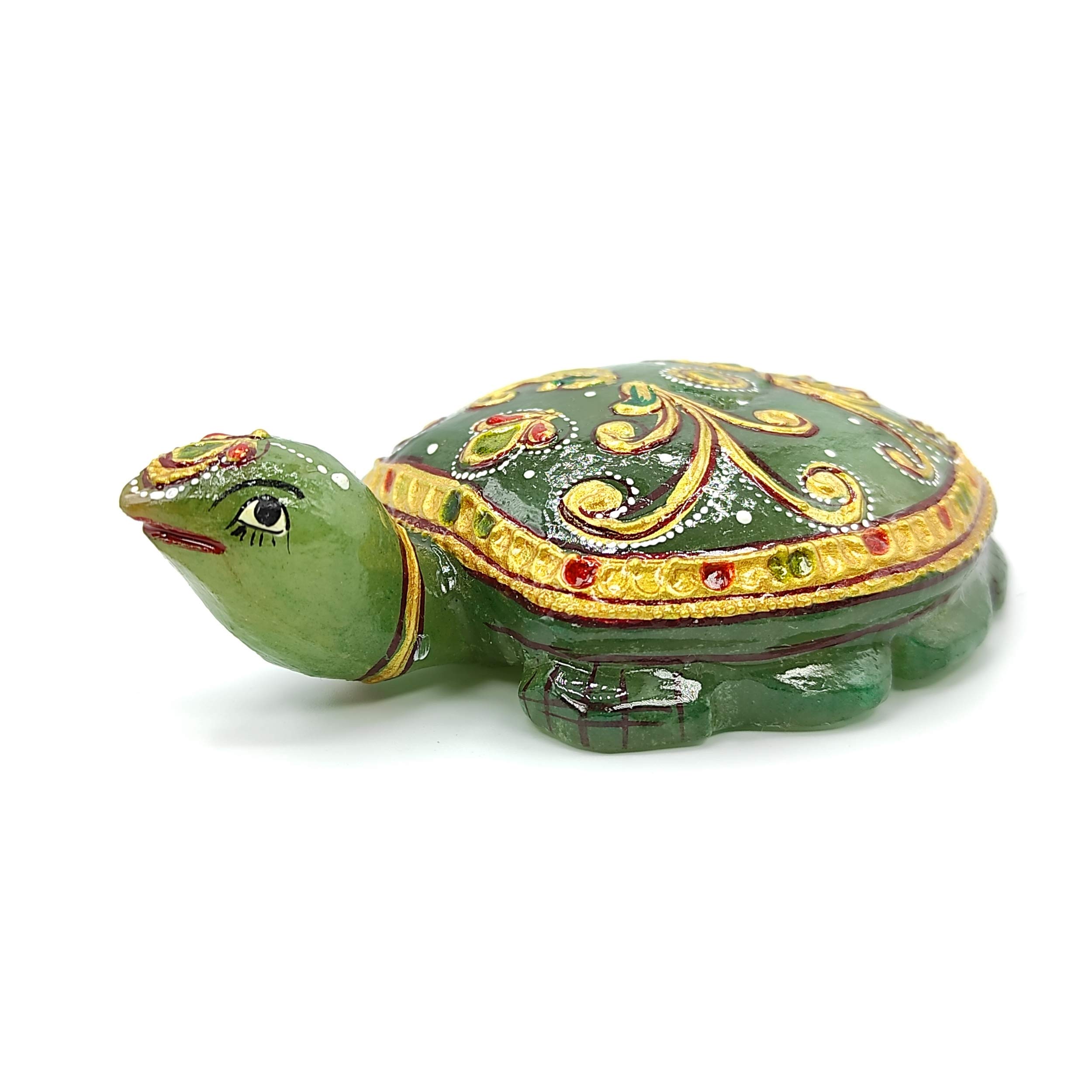 Plus Value Beautiful Green Aventurine Tortoise -2'' for Business & Money Luck