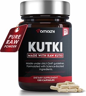 AMALTH Organic Kutki Root Powder 1000mg 120 Capsules (Picorohiza Kurrooa) 60 Days Supply Non-GMO & Gluten Free