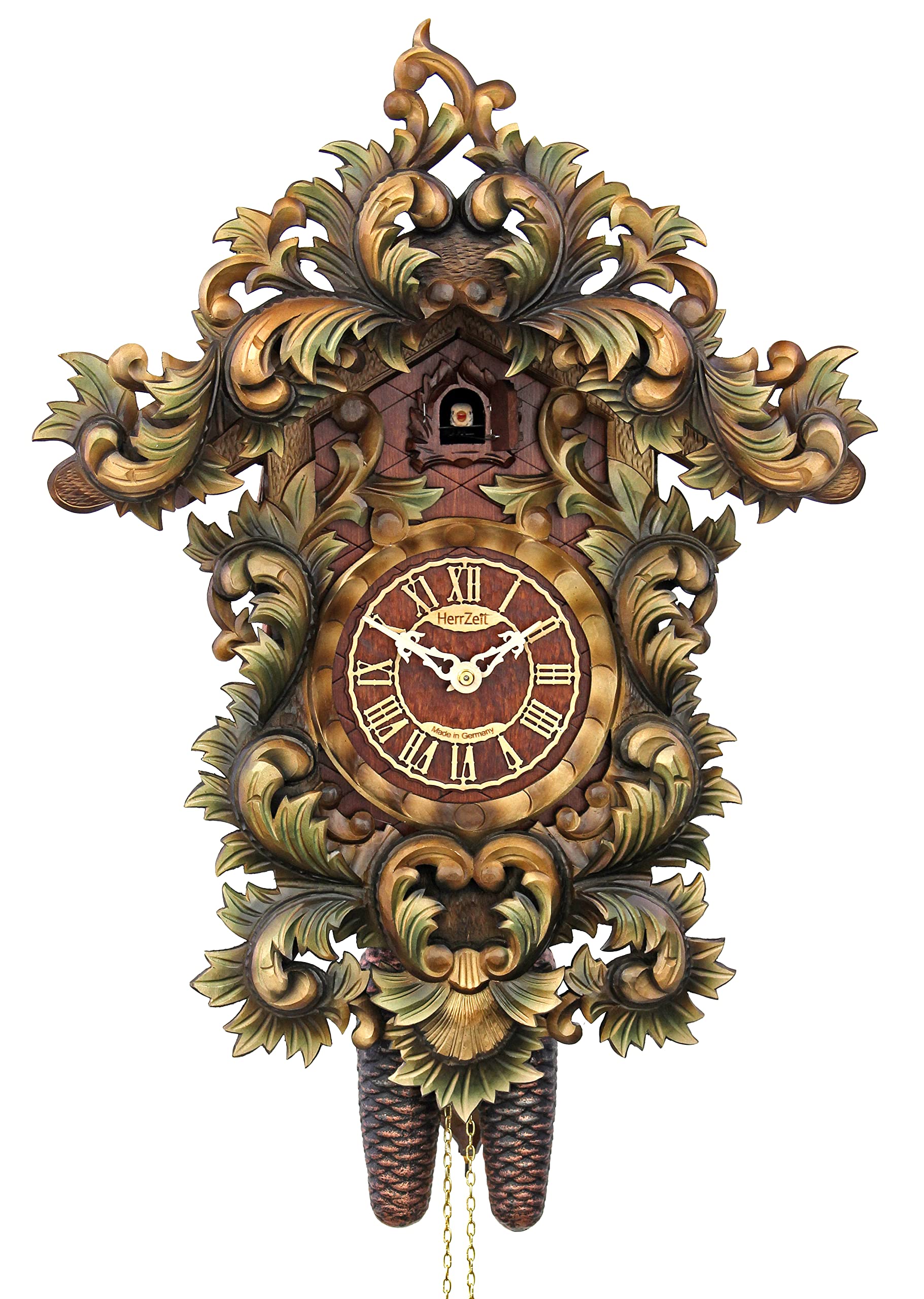 HerrZeit by Adolf Herr Cuckoo Clock - The Baroque Clock handshingled & Handpainted