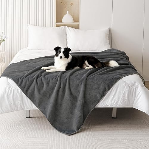 Miniatura 23 de Smiry Manta de cama impermeable para perro, manta a prueba de fugas para cama y sofá, reversible, de forro polar sherpa, funda protectora de muebles