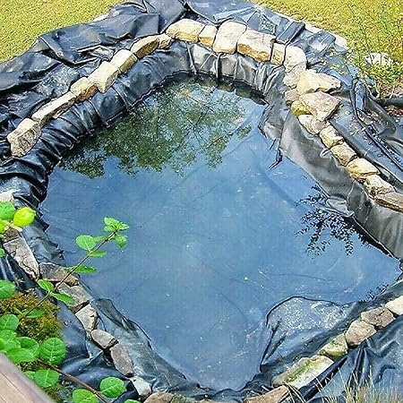 Image YNAYG Garden Pond Liner 12 Mil HDPE Black Pond Skins Liners, Puncture Tear Resistant Waterproof Membrane For Fish Ponds Water Garden Koi Ponds Streams Fountains 2x2m Image YNAYG Garden Pond Liner 12 Mil HDPE Black Pond Skins Liners, Puncture Tear Resistant Waterproof Membrane For Fish Ponds Water Garden Koi Ponds Streams Fountains 2x2m