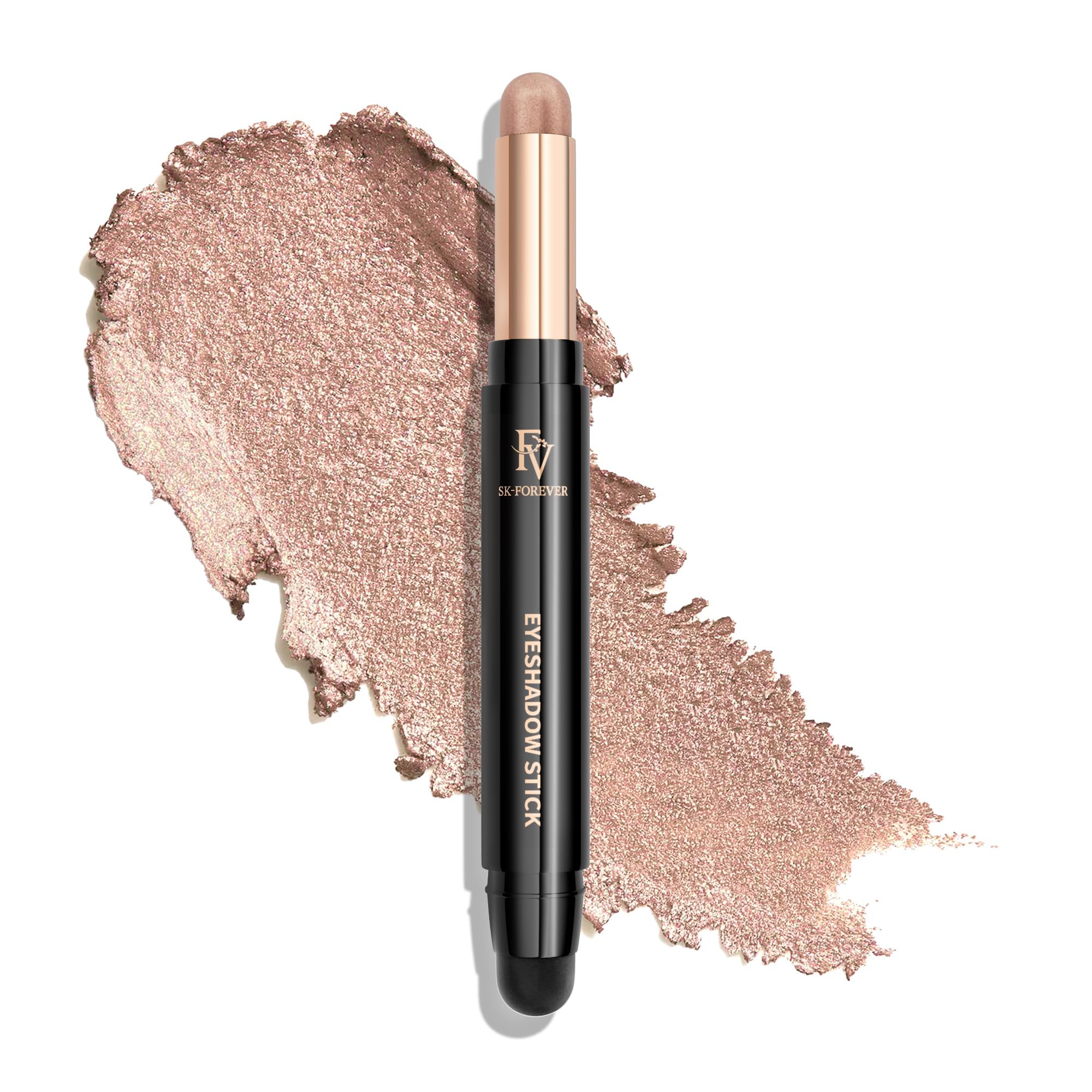 FV Sombras de Ojos Brillante Duración Extendida, Impermeable, Sombra de Ojos en Barra con Fórmula Cremosa, Efecto Natural Maquillaje, Alta Pigmentación Sombra de Ojos en Crema, Champagne Shimmer