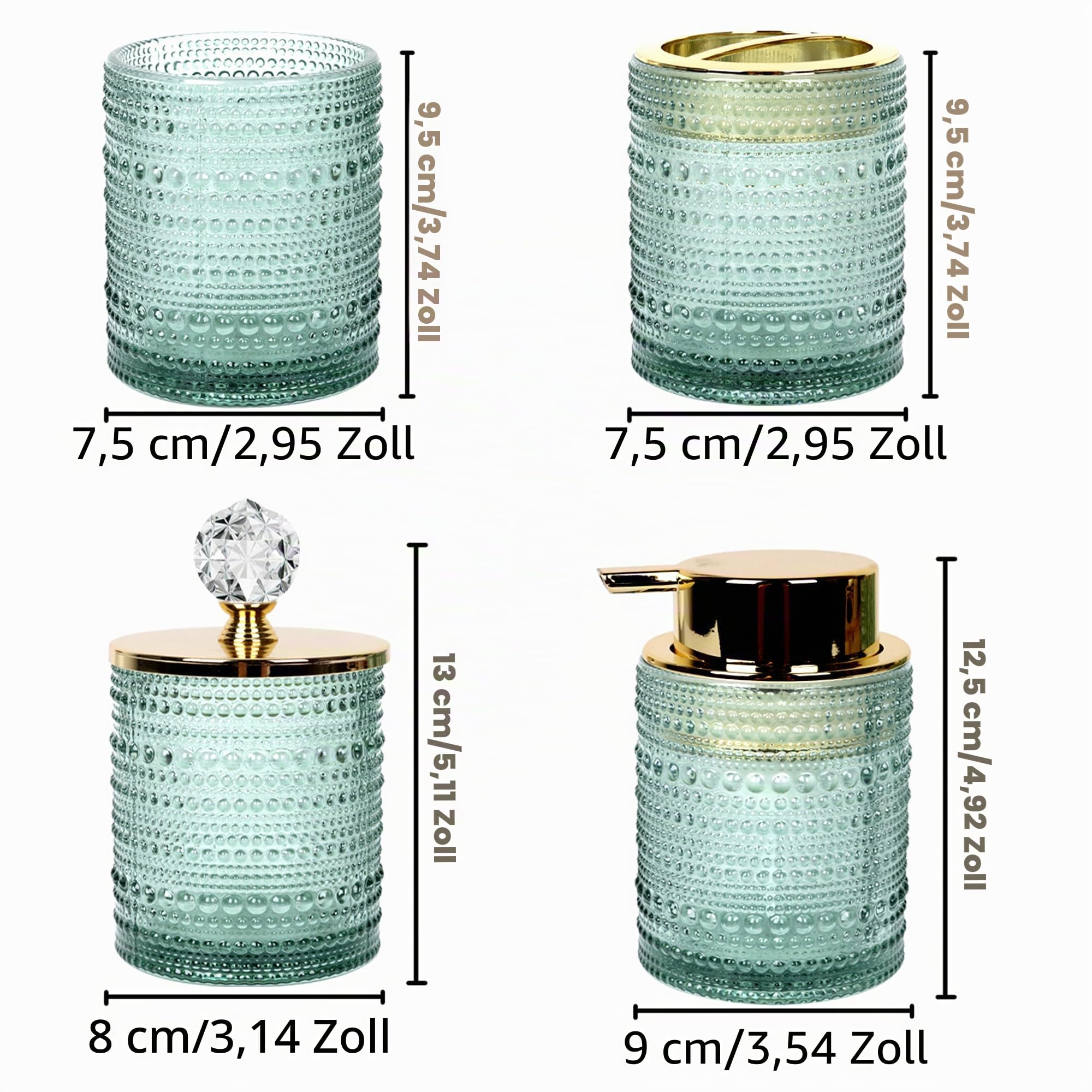 FEILANDUO Badezimmer-Zubehör-Set, 4-teiliges Badezimmerzubehör, Waschtisch-Badezimmer-Dekor, Seifenspender, Zahnbürstenhalter-Set, Apothekerglas, Geschenk für Zuhause, Wohnung (Rosa)