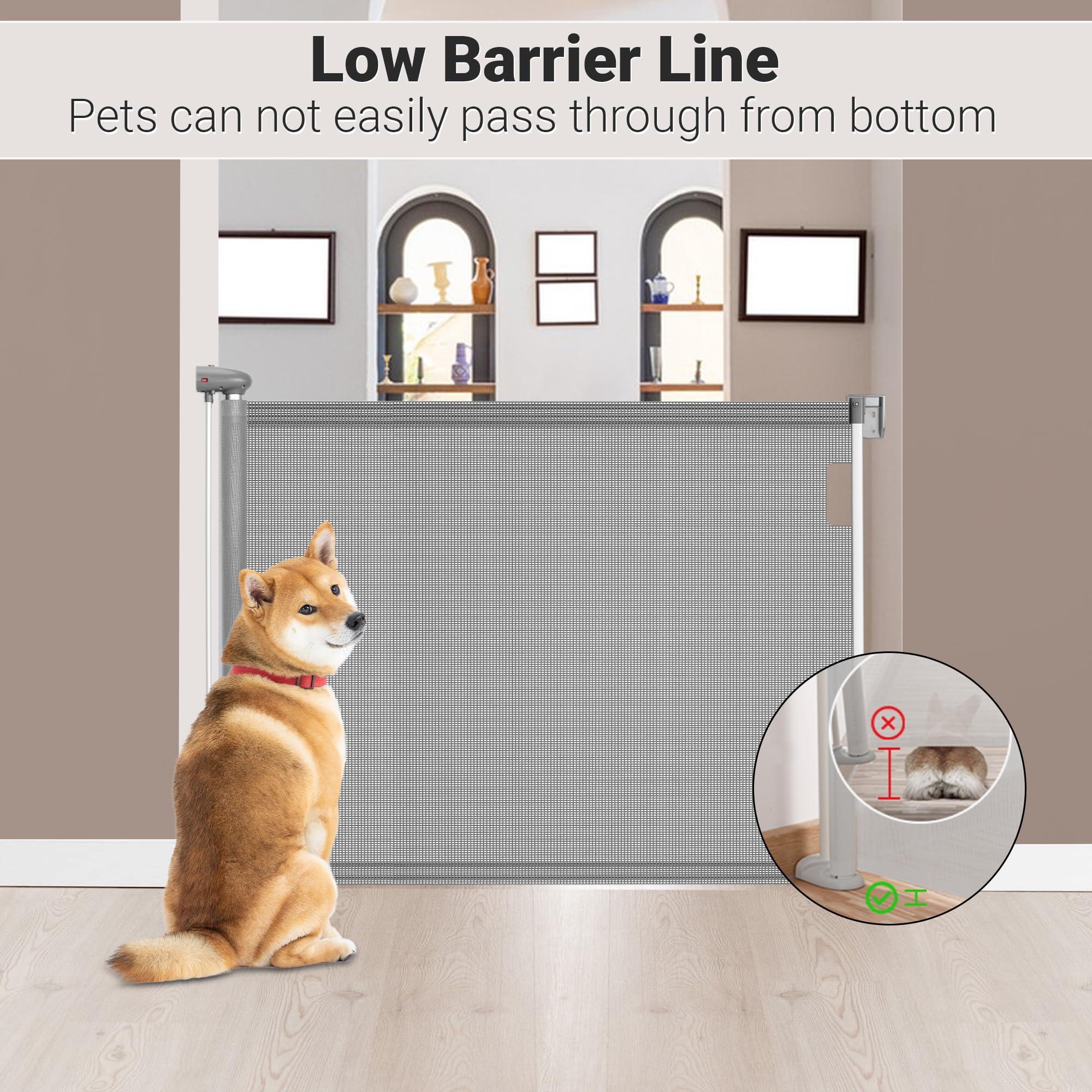 Barrière De Sécurité Ycozy Rétractable 0-200cm - Pour Enfants Et Animaux, Sans Percer, Intérieur/Extérieur
