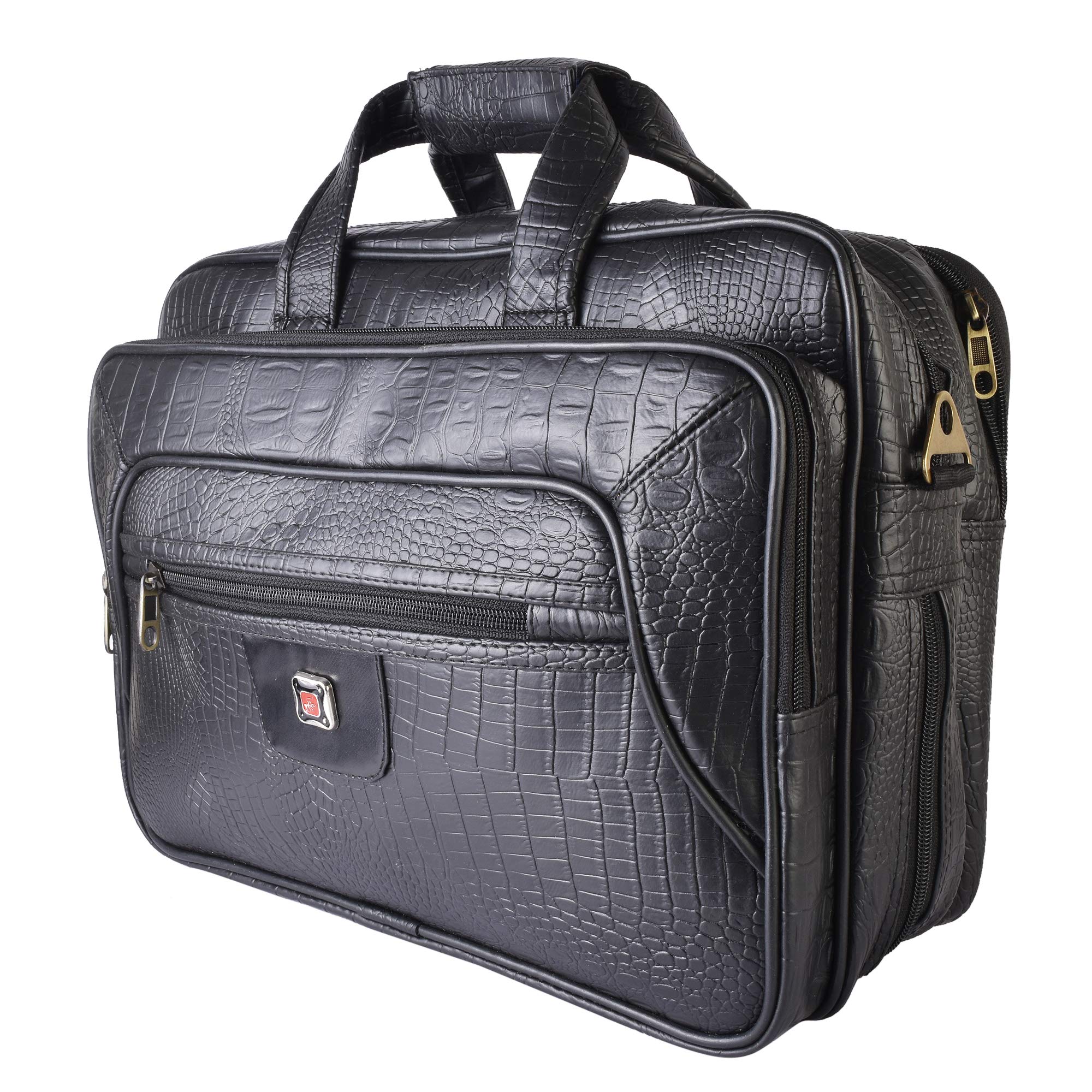 Da Tasche Expandable Designer Faux Leather Laptop Messenger Bag (Black) (B08SQQY24J) Amazon Price History, Amazon Price Tracker