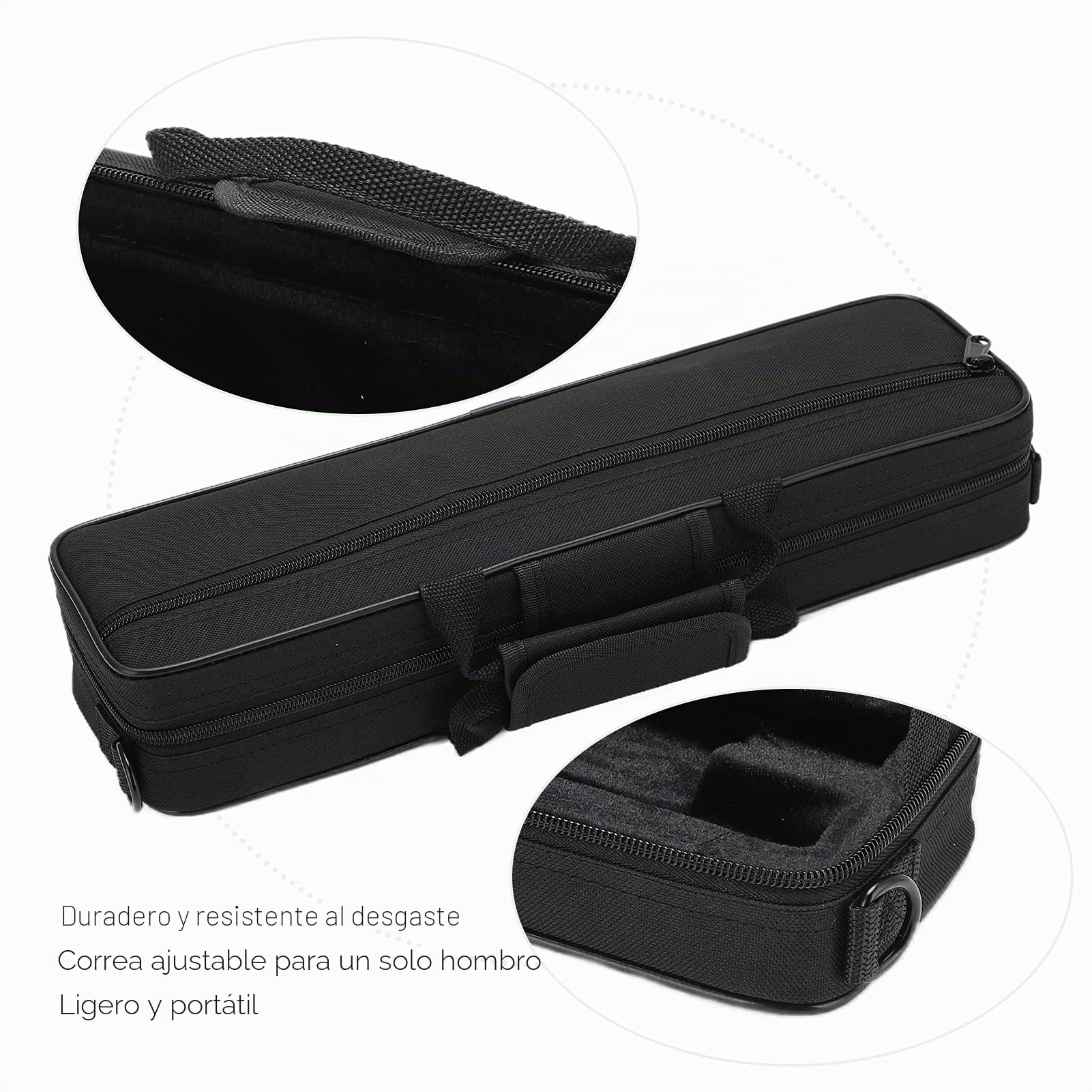 Estuche De Transporte para Flauta, 39,5 x 12 x 7 cm Maletín para Flauta Travesera Funda para Flauta Travesera Y Flauta Impermeable Y Ligera, Accesorios De Estuches Y Fundas